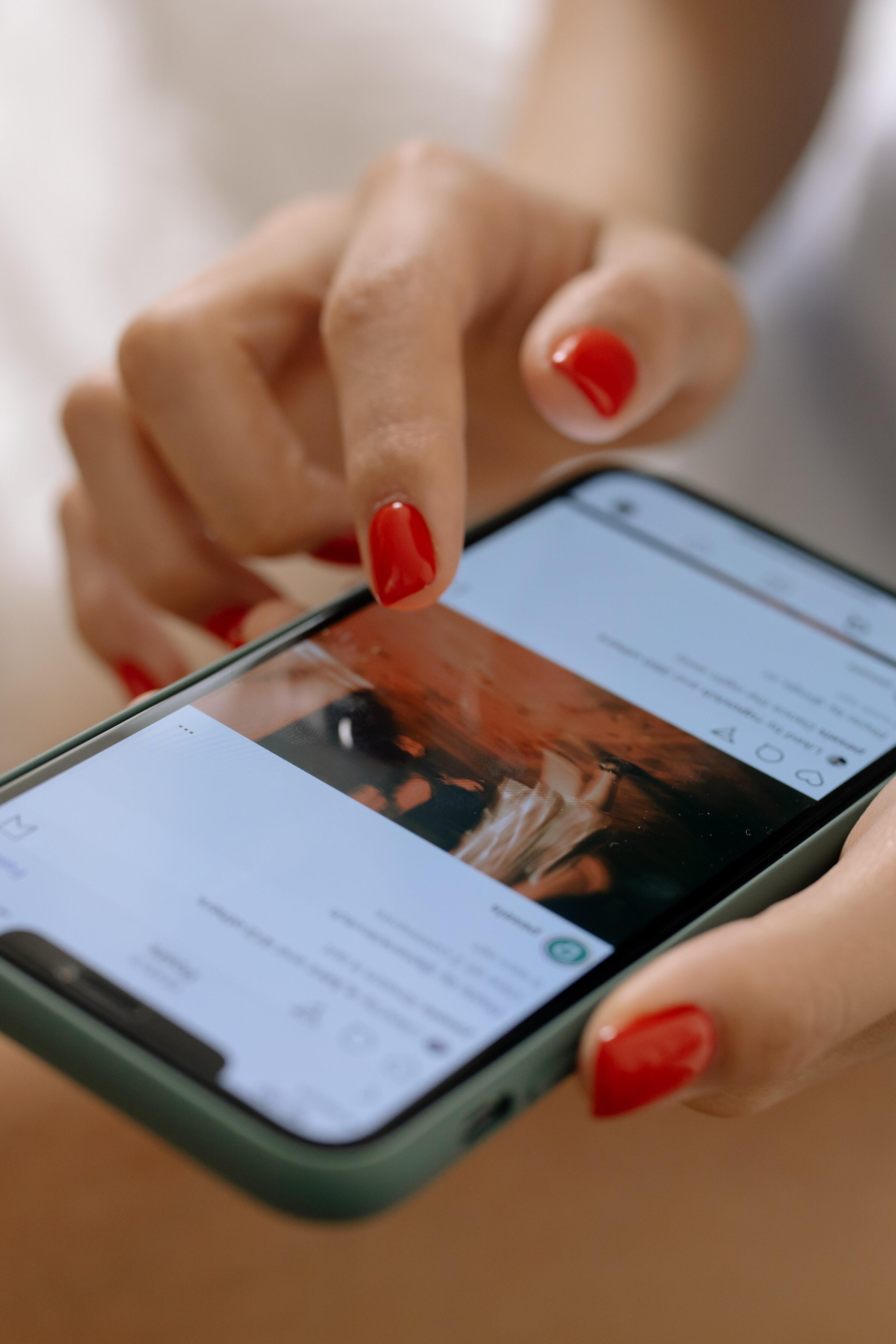 Woman using smartphone